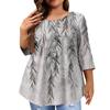 Women's Fashion Casual Round  Neck 3/4 Sleeve Oversized Top