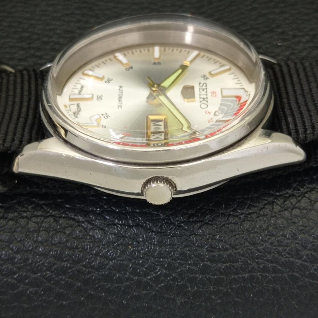 VINTAGE SEIKO 5 AUTOMATIC 6309A JAPAN MENS SILVER COLOR DIAL WATCH a701206-5 R206a-a701206