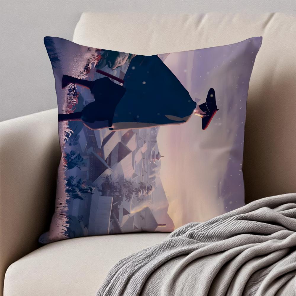 B-Blue Eye Samurai Cushion Cover Pillowcase Anti-Dustmite Invisible Zipper Short Plush Sofa Cushion