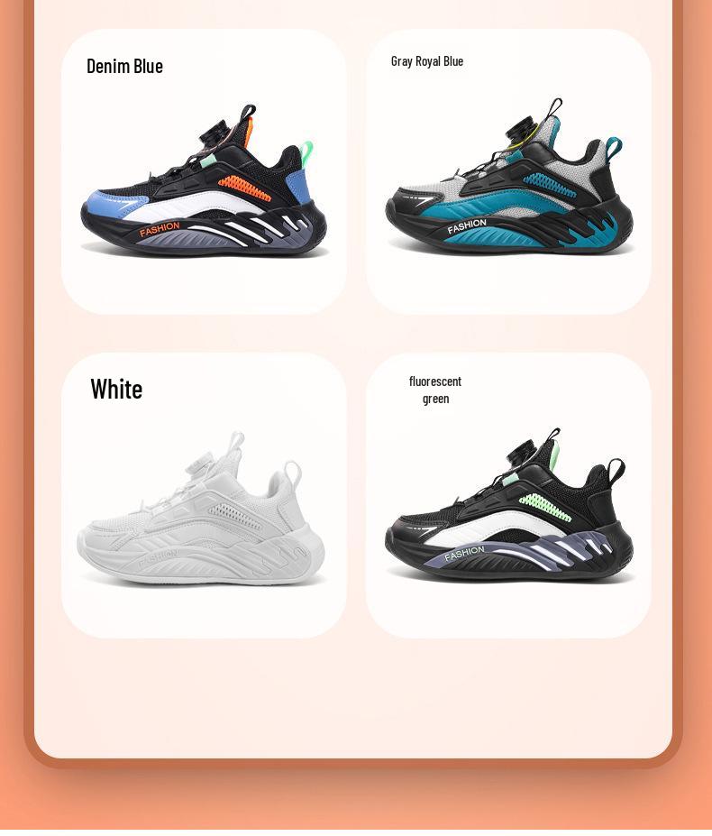 Kids' Sneakers: Fall 2025 Rotary Buckle, Non-Slip, Wear-Resistant for Boys & Girls