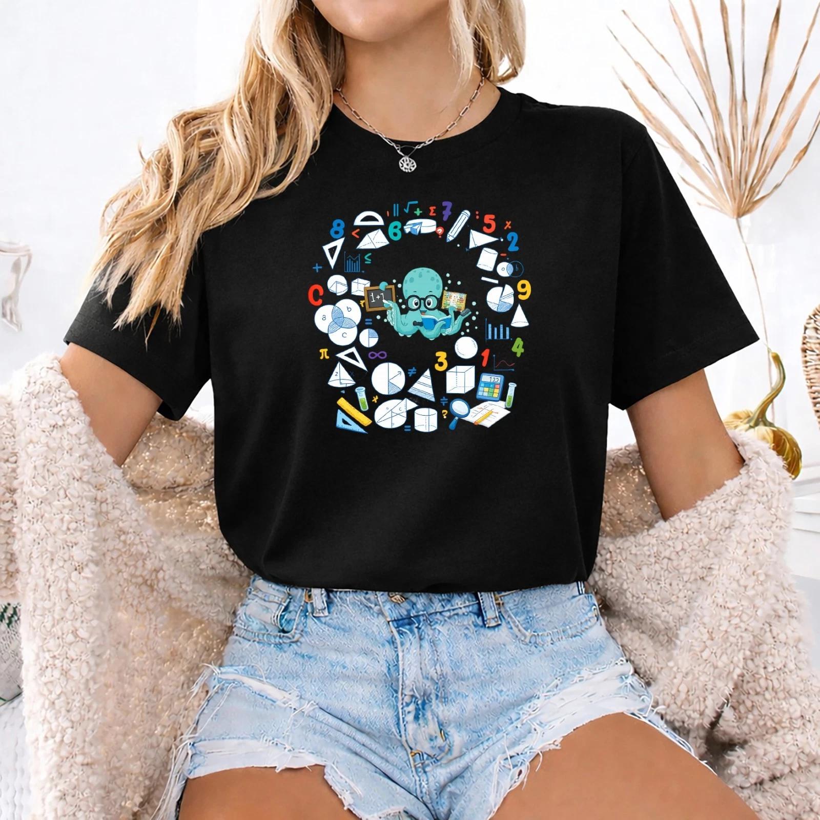 Maths Day T Shirt Kids Preschool Number Day Funny School Tee UK , Octo Math 3XL