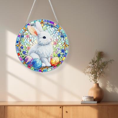 Acryl 2D Flach DIY Diamantmalerei Set Strassstein Diamantkunst Fensteranhänger Diamantkunst Anhänger DIY Heimdeko Hängender Charme