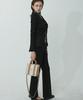 LOVENTINA Flare Stretch Fleece-Lined Pants_Black