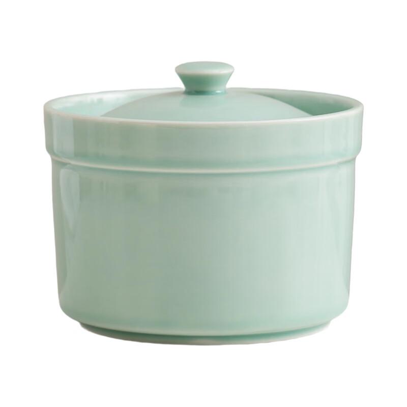 ZISIZ Ceramic Double Boiler Stew Pot, Single Serving