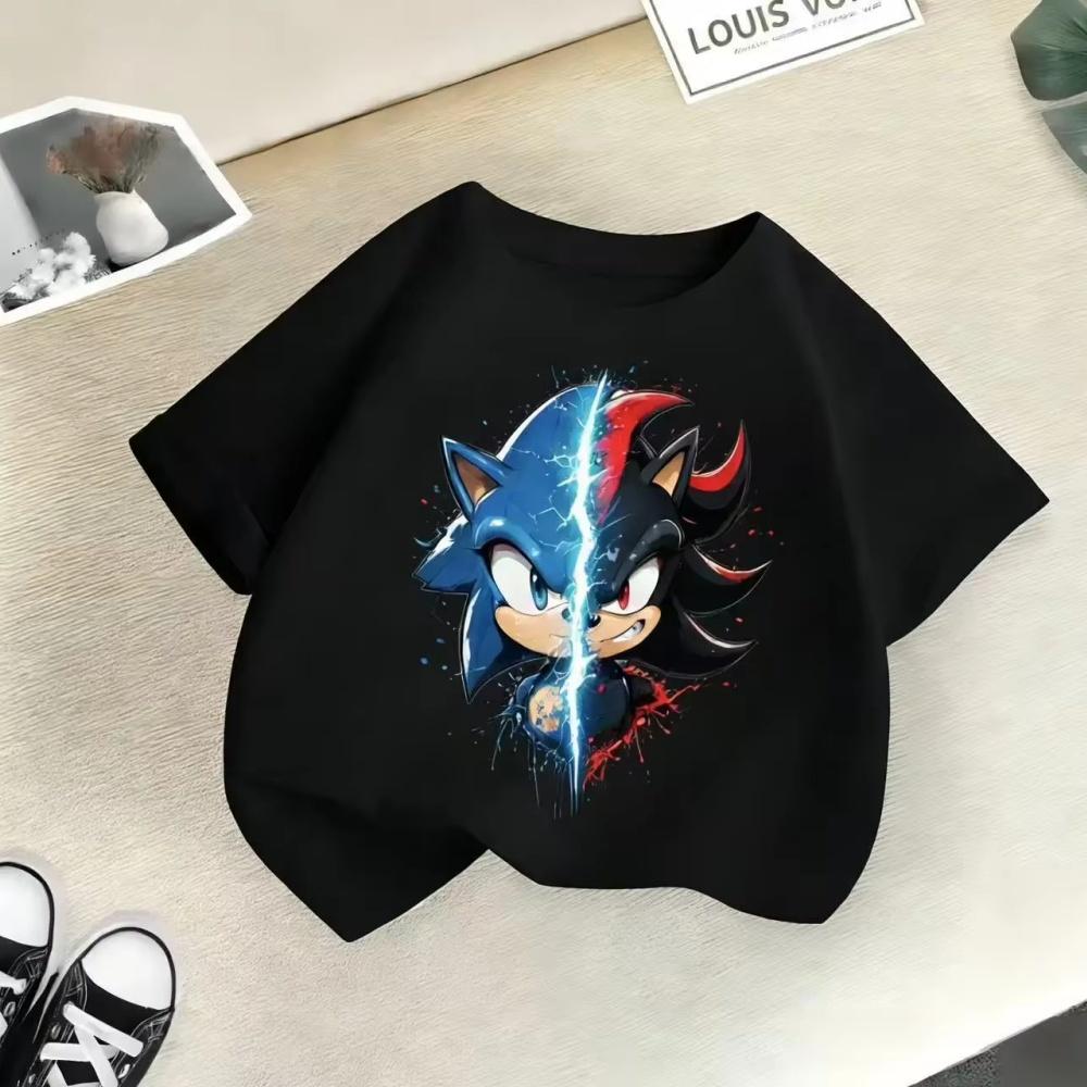 Men Women T Shirt Women Tee Boys Girls Top Adults Children Parent Child quick dry kid Tshirts Sonic vs Shadow Video Game Print