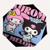 Kuromi and My Melody Sanrio Automatic Open/CloseCartoon Umbrella-CuteUmbrella with Cute Design, Portable 3-Fold Compact Umbrella for Men & Women, Vale