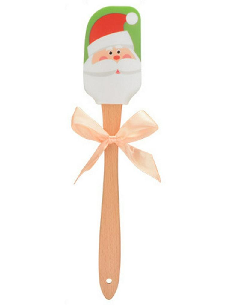 Creative Silicone Spatula with Beech Wood Handle - Perfect for Butter and Cream, Ideal Christmas Gift