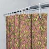 Pink Floral Shower Curtain With Yellow Flowers Bathroom Decor For Girls, Waterproof Shower Curtains, Modern Design Home Accessor