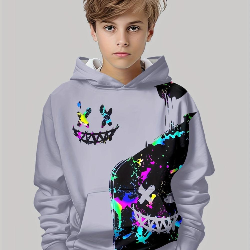 Kinder Top Hoodies Stilvoller 3D-Druck Jungen Lässiger Pullover Langarm Sweatshirt für Frühling Herbst Kinder Hoodies Outdoor-Bekleidung
