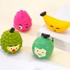 Latex Fruit Dog Chew Toy Squeaky Cartoon Melon Banana Dragon Fruit Durian Interactive Toy Small Medium Large Dogs Teething Cleaning Boredom Toy