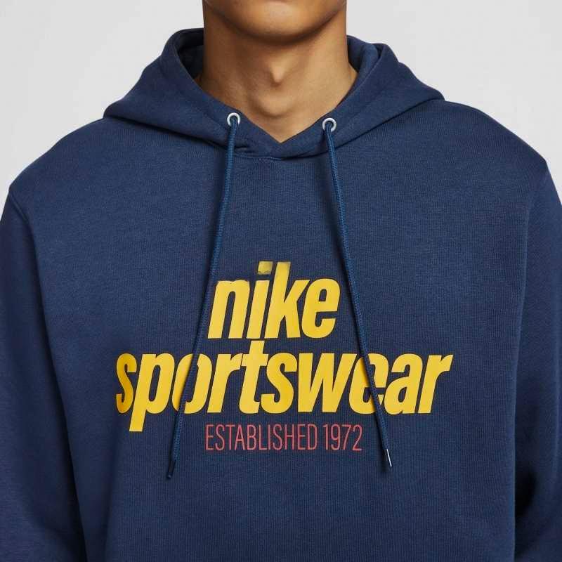 Nike Sportswear Club BB PO Hoodie NSW GFX Comfortable Pullover College Style Sweatshirt Men Hoodies Blue HJ2160451