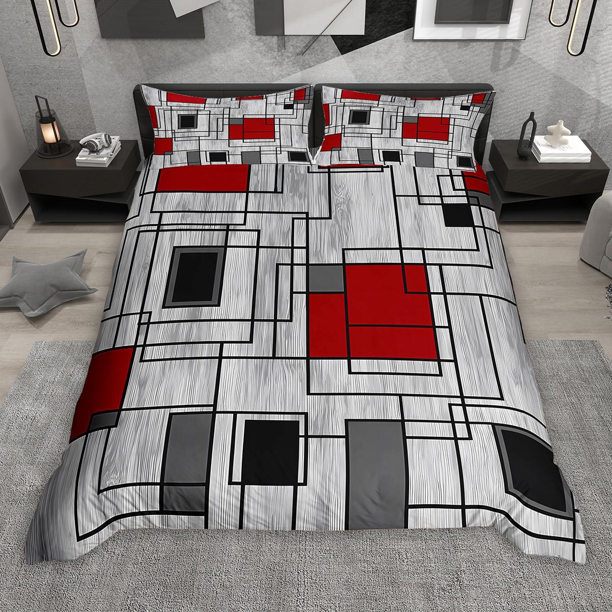 

Comforter Homewish Contemporary Geometric 2Pcs/3Pcs Modern Abstract Bedding Colorful Stripe Line Bed Set Comforter (quilt)-AU Double(180*210cm)3pcs