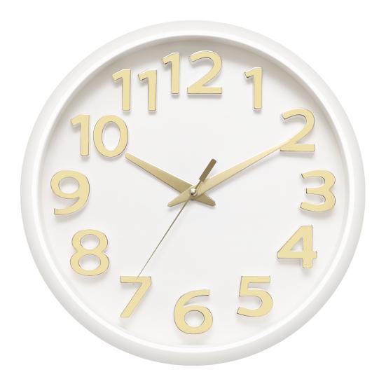 

Круглый циферблат, 3D-цифры, дисплей с питанием от батареи, точные кварцевые настенные часы-хронометрист золотистый