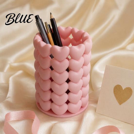 Dust-free Pen Storage 3D Printed Hollow Heart Holder Aesthetic Stand Girlish Office Desk Accessory Makeup Brush Multifunctional Container