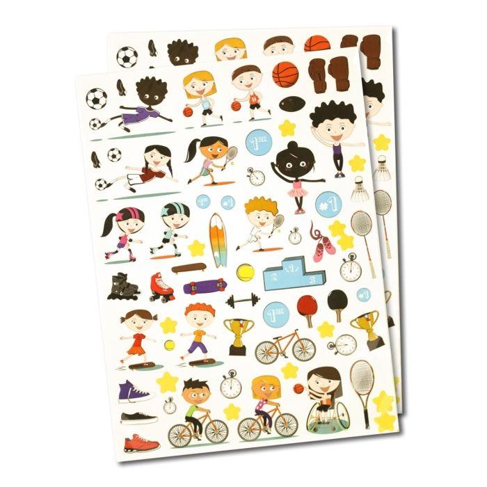 Gommettes Sport - CTOP - 0,7 à 5,2 cm - 132 pièces - Mixte