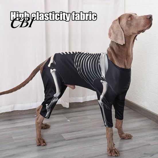Fashionable Puppy Skeleton Shirt Dog Costume, Print Four-legged Outfit, Spooky Breathable Pet Clothing for All Sizes Cool Pullover Halloween