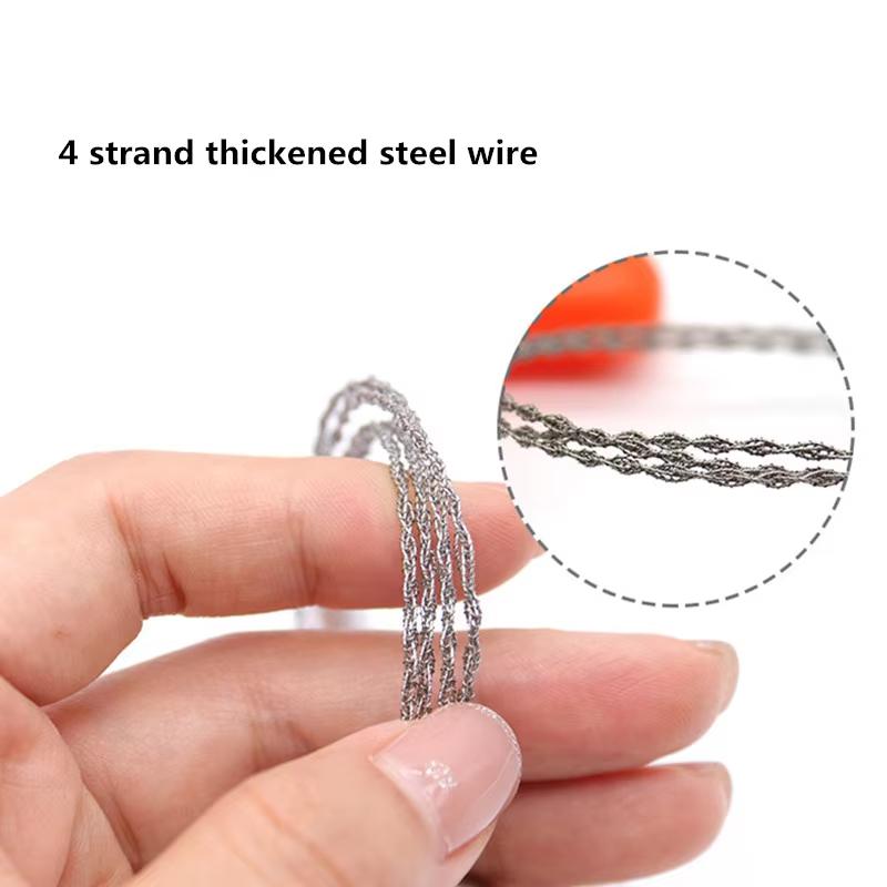 High-quality Multi-purpose Mini Pocket Wire Saw Stainless Steel Wire Saw Orange Outdoor Camping Emergency Survival Gear Tools