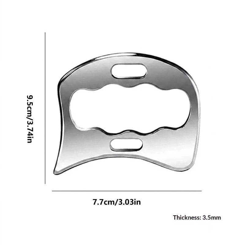 Stainless Steel Fascia Gua Sha Board,Facial Beauty Full Body Meridian Relaxation Tool,Portable Manual Massage Wellness Tool