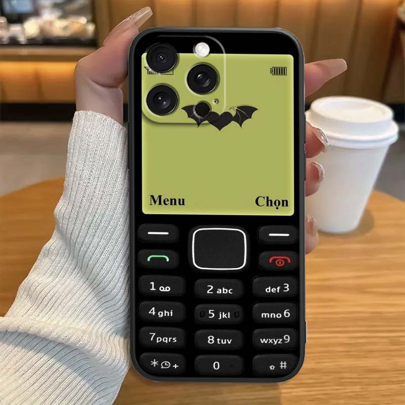 Luxury Vintage Phone Pattern Phone Case For Apple iPhone 17 16 16E 15 14 13 12 11 Pro Max Plus Black Soft Silicone