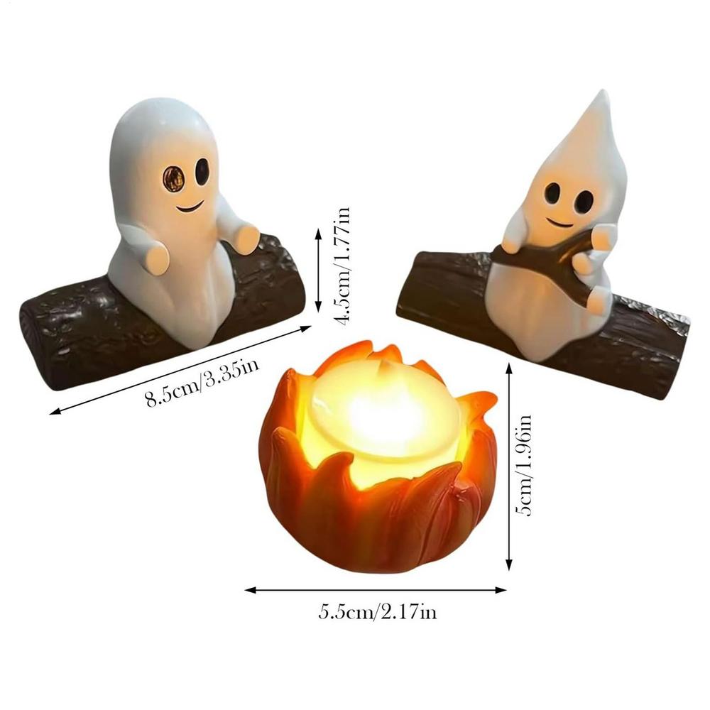 1 Zestaw Dekoracja Ogniska z Duchem na Halloween Straszna Impreza Plenerowa Rekwizyty Nawiedzonego Domu Przerażająca Scena na Podwórku Dekoracja na Spotkanie Prezent