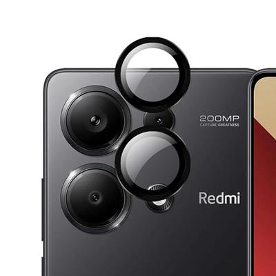 Anello in metallo + Pellicola in vetro temperato per obiettivo fotocamera telefono per Xiaomi Redmi Note 13 14 Pro note13 14Pro Redmy Note13Pro Note14 4G 5G