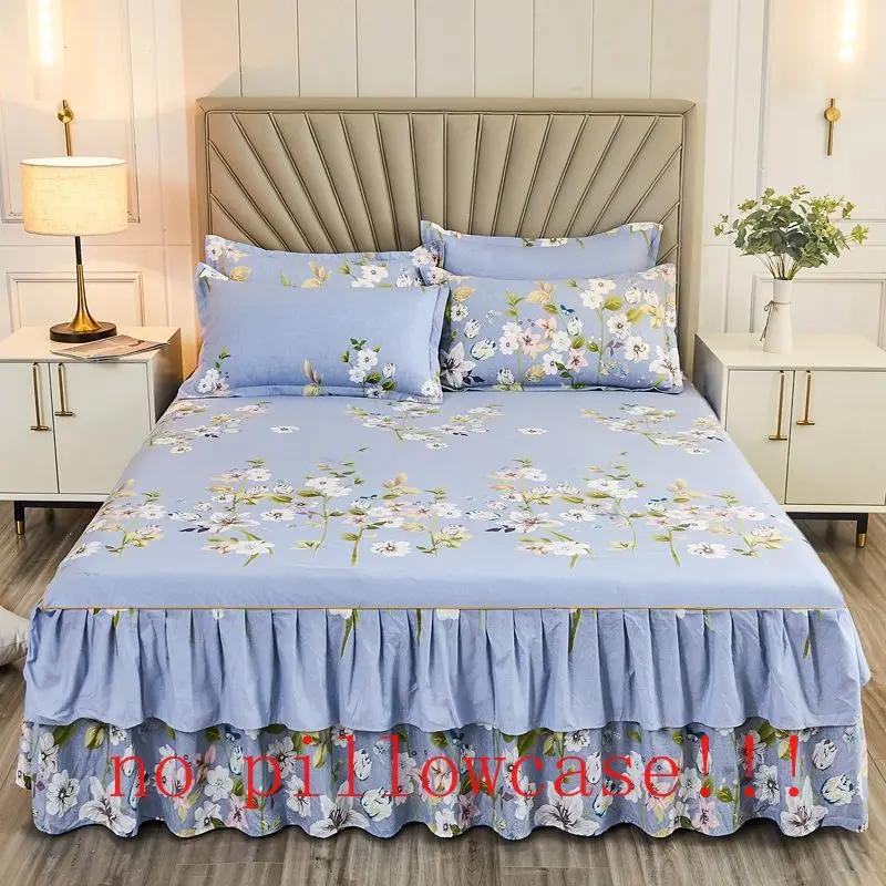 Korean Fashion Bed Skirt Washable Non-slip Single Double Bedding Luxury Modern Skin-friendly Soft Bedspread King Queen Size Home
