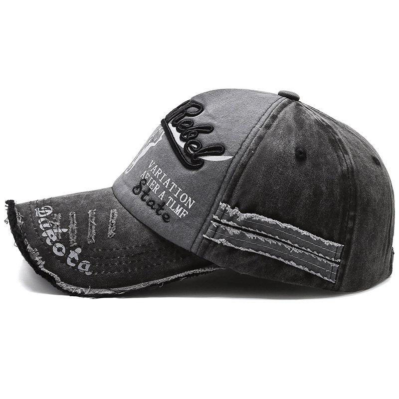 Unisex Retro Distressed Bull Head Baseball Cap with Sun Protection - Spring/Autumn