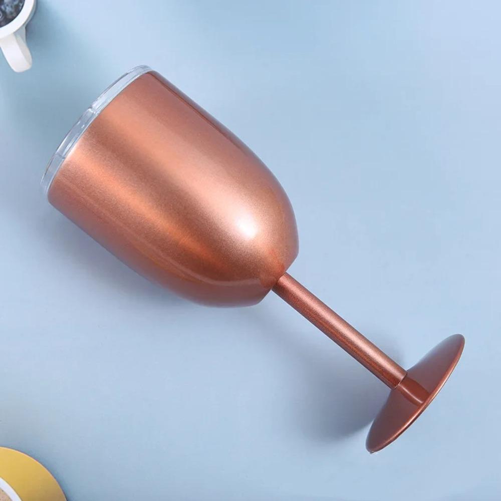 

Металлический бокал для вина из нержавеющей стали, кружка для коктейлей с двойными стенками, новый бокал для красного вина розового золота