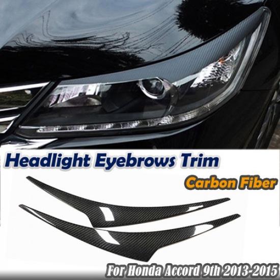 Front Headlight Eyebrows Lamp Eyelids Trim Cover For Honda Accord 9th 2013-2015