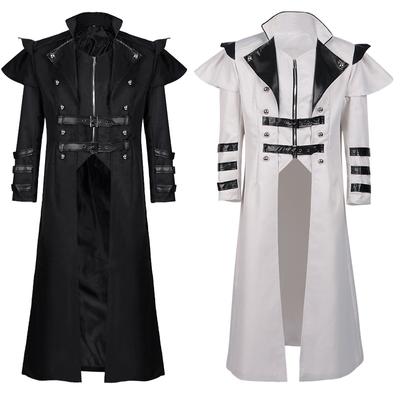 Vintage Halloween Punk Trench Coat Temperament Gentleman Slit Long Coat