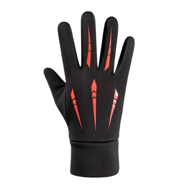 New Autumn and Winter Gloves for Men All Fingers Plus Velvet  Cold and Warm Outdoor Sports  Cycling  Driving Touch Screen Arrow Hand