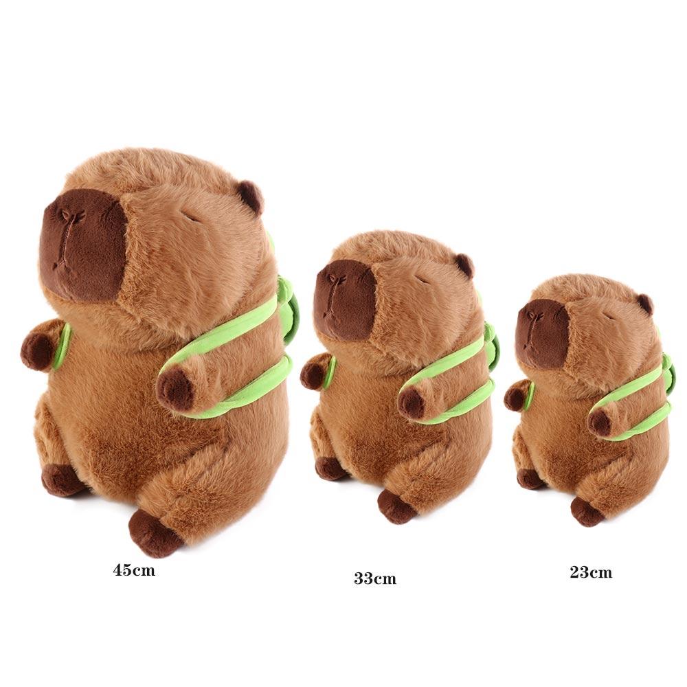 Simulation Capybara Plush Doll Capybara Animal With Turtle Backpack  Christmas Toy