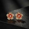 alisashelly earrings for can be worn all the second 925 14k Austrian floral fashion gift box included women, time, earrings, hypoallergenic, silver,