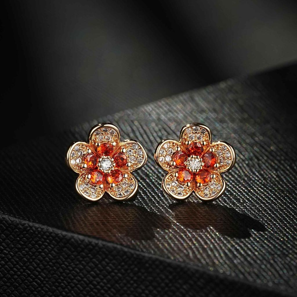 alisashelly earrings for can be worn all the second 925 14k Austrian floral fashion gift box included women, time, earrings, hypoallergenic, silver,