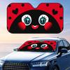 Cute Ladybug Eyes Sun Visor Reusable Aluminum Foil Car Sunshade UV Protection Heat Insulation Windshield Cover