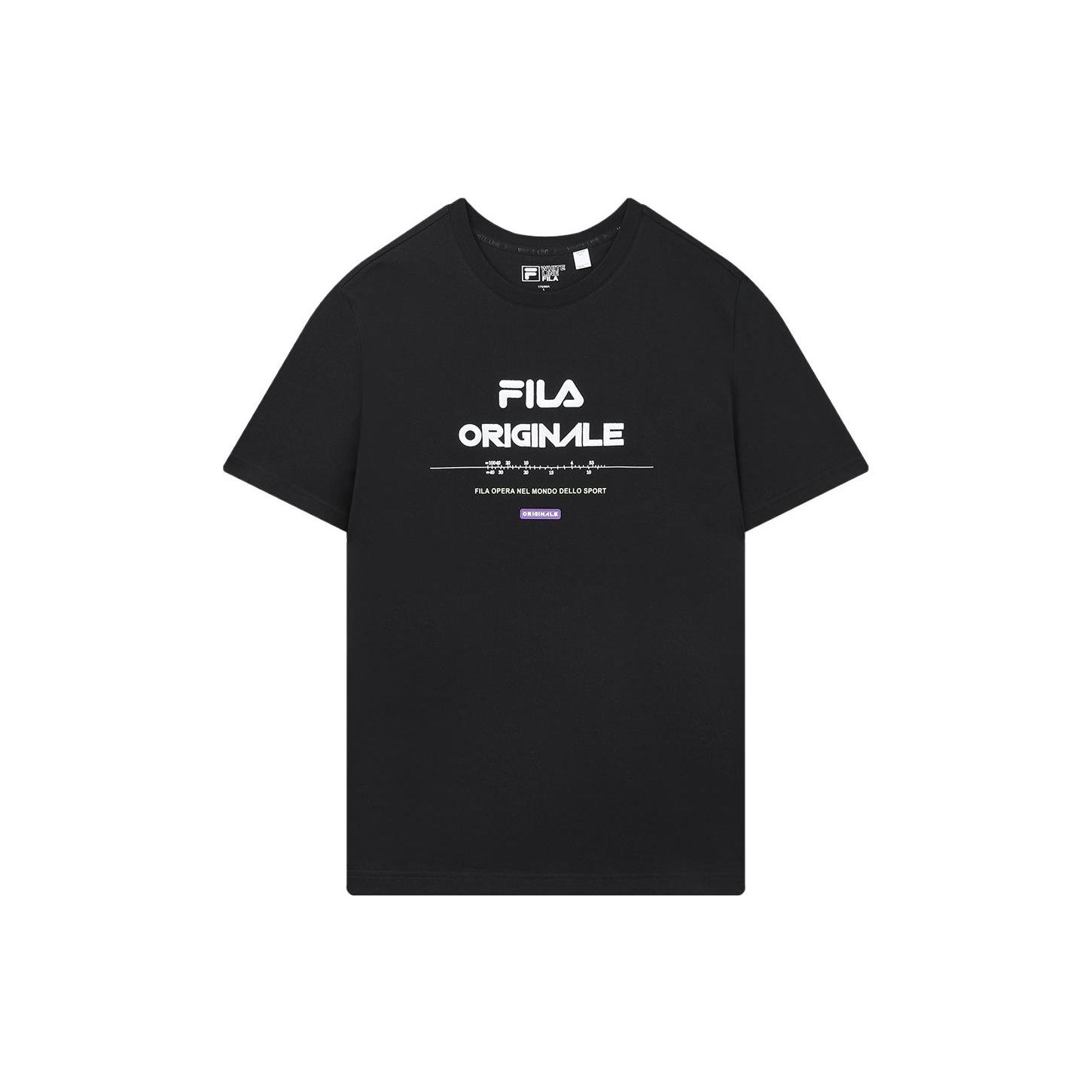 Мужские футболки FILA, угольно-черные, с круглым вырезом, умеренного прямого кроя, F11M329111A-BK M