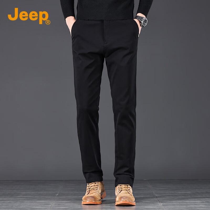 Jeep Men's Straight-Leg Casual Business Trousers