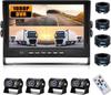 Auometo Truck Dashcam with 1080P Split Recording DVR IP68 Night Vision Set for 9-inch Resolution, 4-Screen On-Dash Monitor, Function, Wide-Angle Lens,
