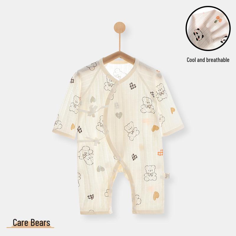 Summer Newborn Cotton Long-Sleeve Butterfly Monk Romper