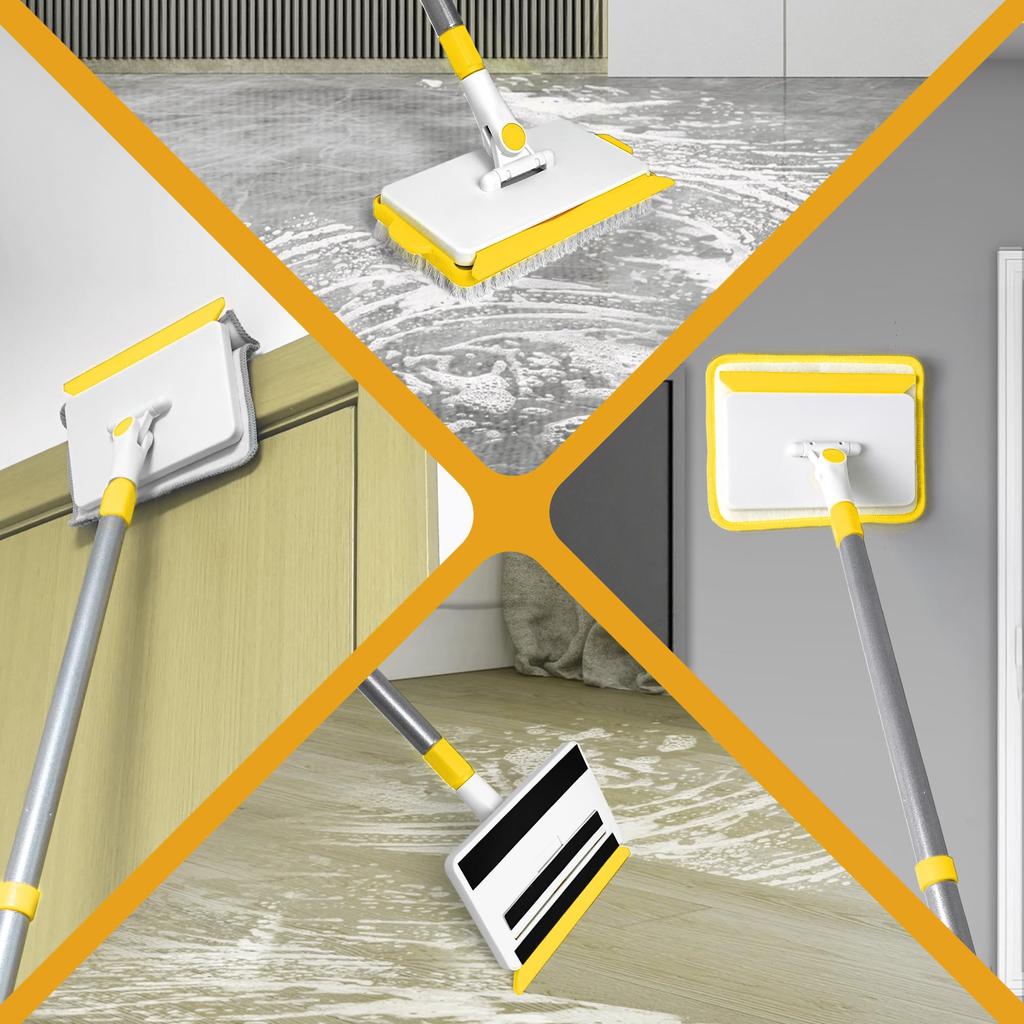 JEHONN Bath Cleaning Adjustable Length 112cm Floor Mop Brush for Cleaning and Terraces and Brush, - 142cm, 4-in-1 Bathrooms, Bathtubs, Walls, Floors,
