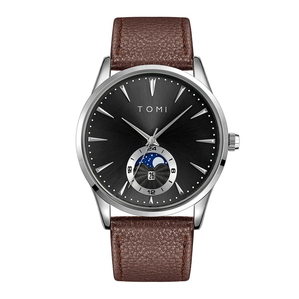 Men Luxury Leather Strap Watch Business and Leisure Large Dial Calendar Men Quartz Watch Relogio Masculino