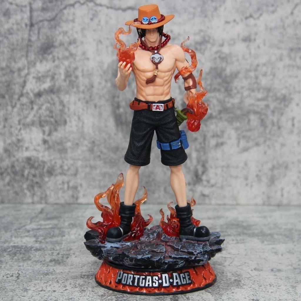 25cm New One Piece Ace Gk Fantasy Third Anniversary Super Huge Collect Figures Trendy Statue Anime Decoration Christmas Gift