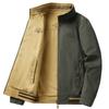 2025 Autumn New Men's Reversible Stand-up Collar Washed Cotton Jacket, Loose Fit, Plus Size