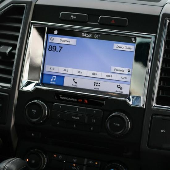 Chrome Dashboard GPS Navigation Panel Decoration Frame Trim Cover for Ford F150