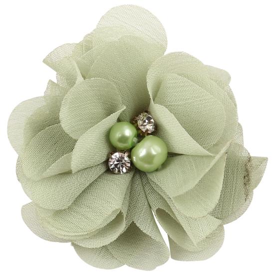 Eye-catching Chiffon Flowers Clips Daily Lightweight Easy Wear Rhinestone Fake Pearl Kids Hairpins