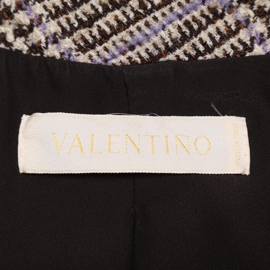 Valentino [Domestic Regular] Check Tweed Short Jacket 12 beige/purple/brownUsed