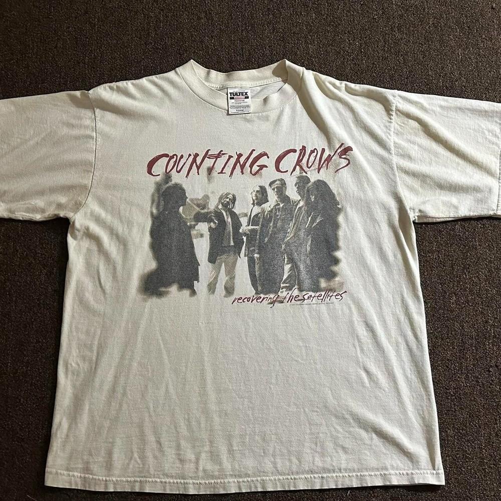 Винтажная белая футболка с логотипом музыкальной группы Counting Crows, концерт, 90-е, унисекс, AN49650 XXXXL