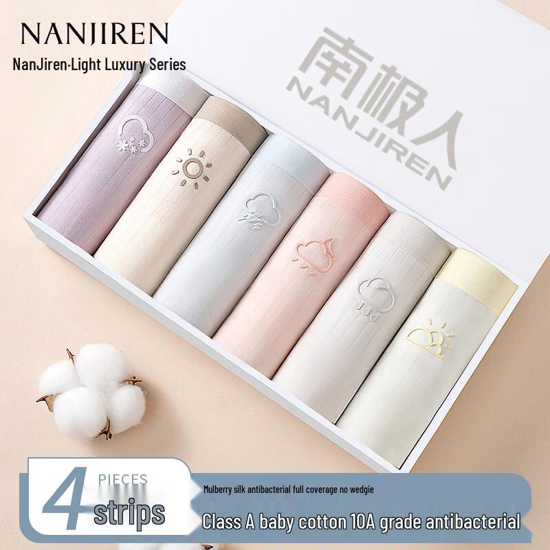 Nanjiren Women s 10A Antibacterial Cotton Briefs XL морской волны