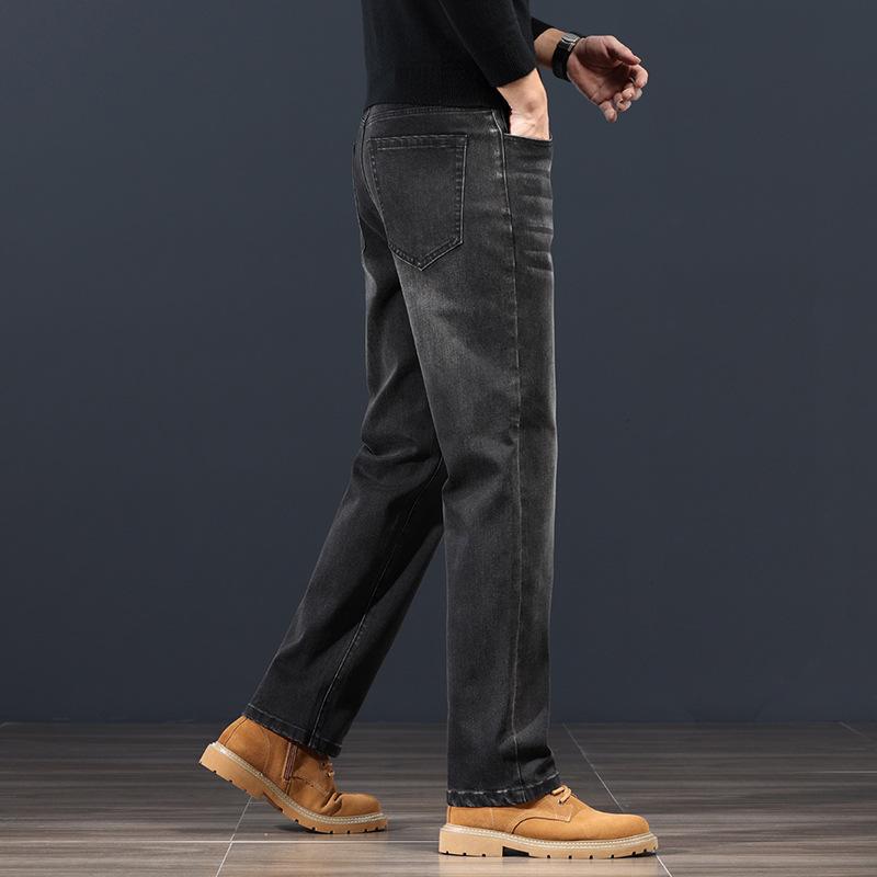 

Осенне-зимние новые мужские высококачественные эластичные ковбойские ностальгические ретро деловые прямые большие повседневные брюки 34