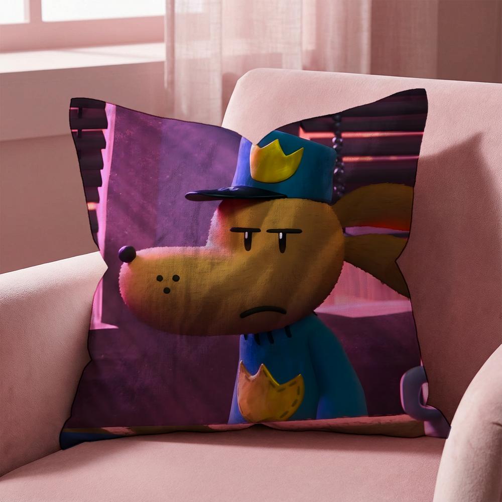 D-Dogman CARTOON Cushion Cover Multi-Scene Pillow Cover for Home & Car - Reversible, Soft & Durable for Daily Use